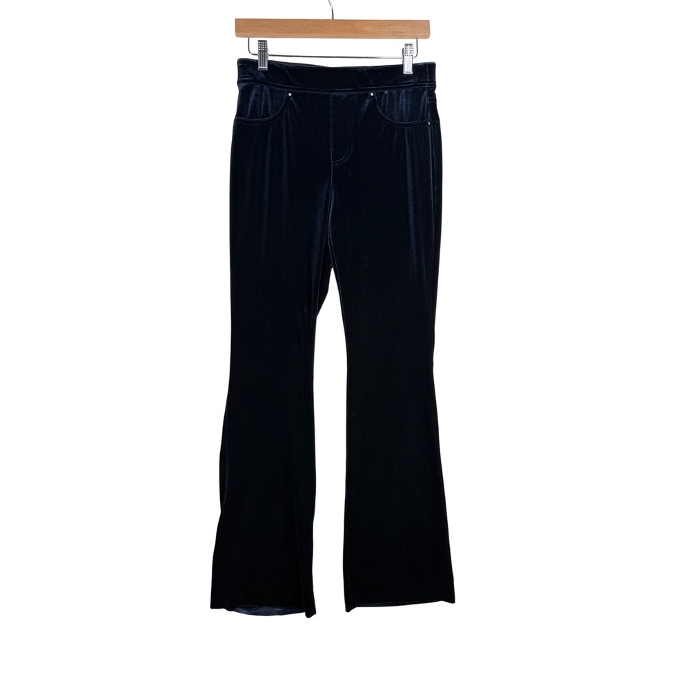 INC International Concepts Women's Velvet Flare Leg Pull Up Pants size 6 Black